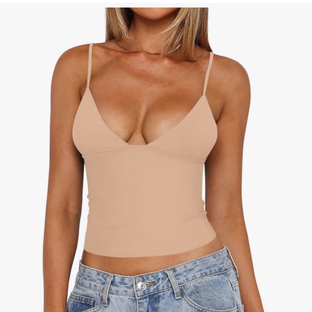 Women's Tan Spaghetti Strap Top